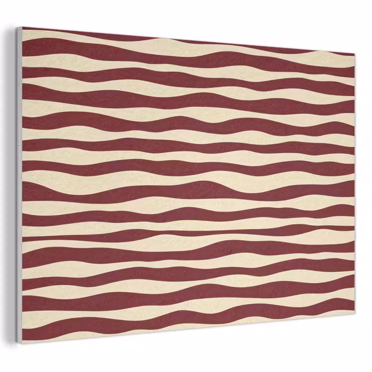 Akoestisch schilderij - Golven - Rood - Patroon - Crème — 1
