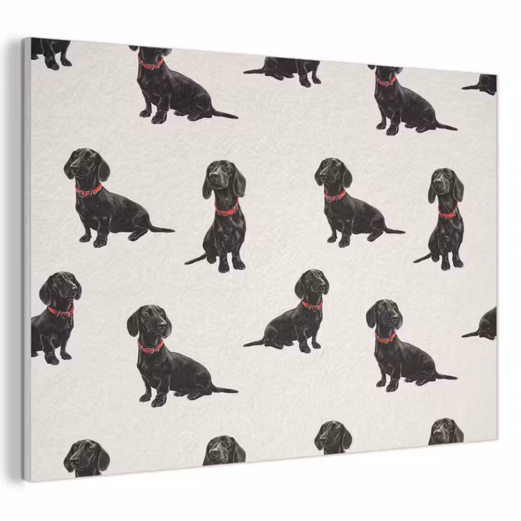 Akoestisch schilderij - Hond - Patroon - Zwart — 1