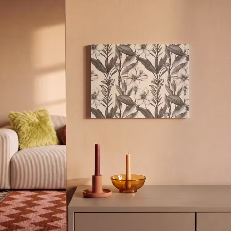 Akoestisch schilderij - Klassiek - Botanisch - Zwart - Beige — 2