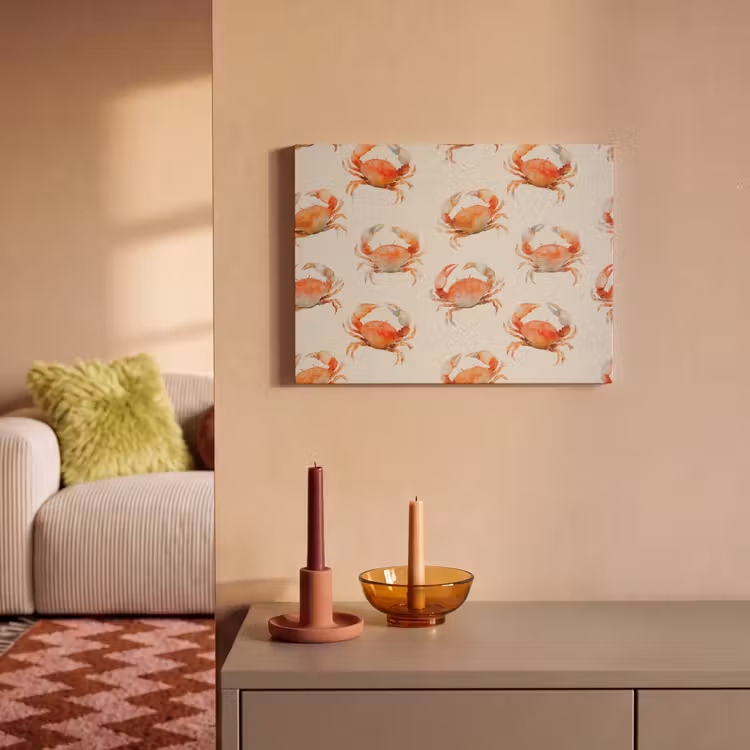 Akoestisch schilderij - Krabben - Patroon - Oranje — 2