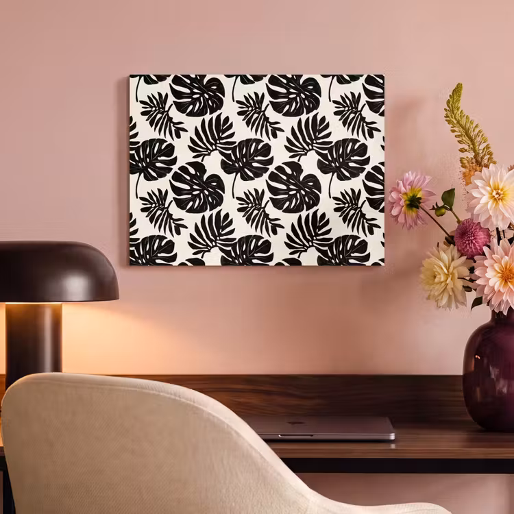 Akoestisch schilderij - Modern - Monstera - Zwart — 4