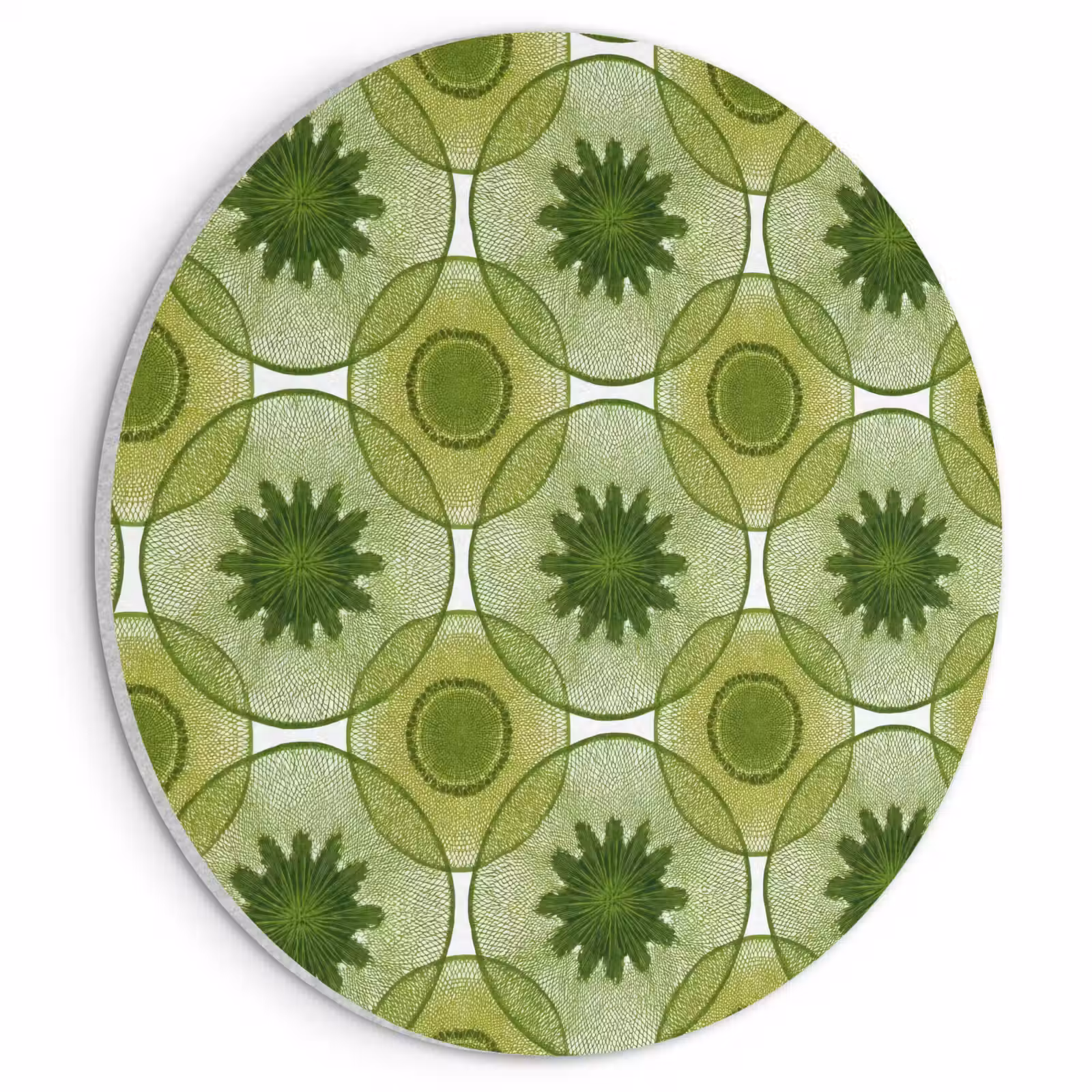 Akoestisch schilderij rond - Cirkels - Patroon - Groen — 1