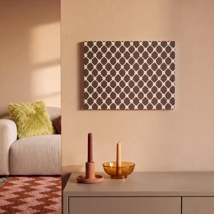 Akoestisch schilderij - Bruin - Ruitpatroon - Geometrisch — 2