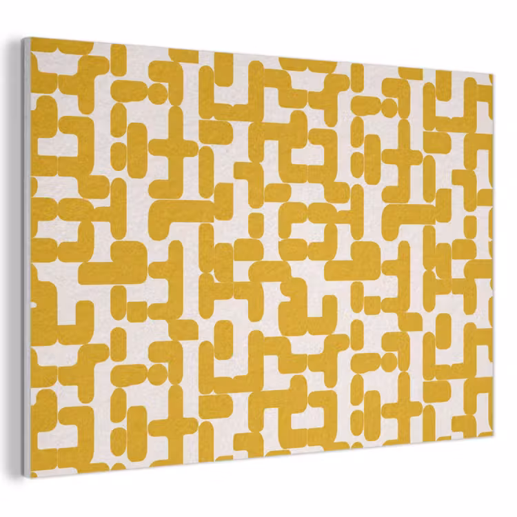 Akoestisch schilderij - Geel - Beige - Patroon — 1