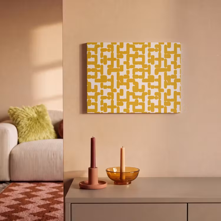 Akoestisch schilderij - Geel - Beige - Patroon — 2