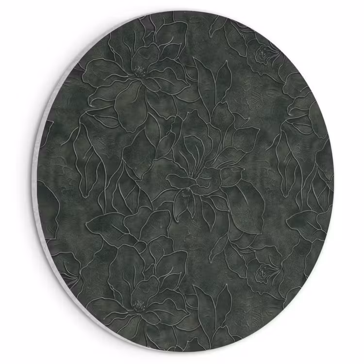 Akoestisch schilderij rond - Bloemen - Lijnen - Groen — 1