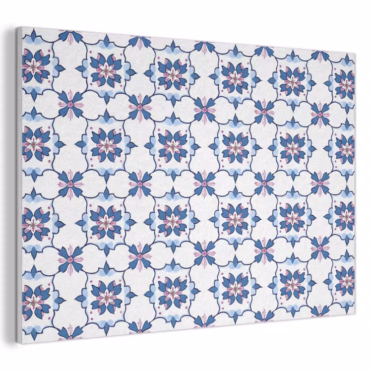 Akoestisch schilderij - Modern - Patroon - Blauw - Roze — 1