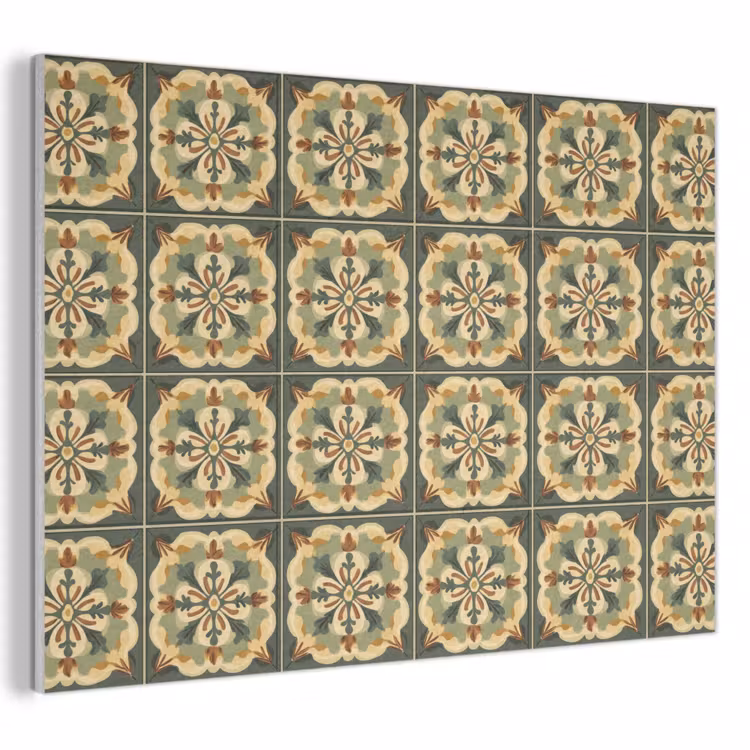 Akoestisch schilderij - Ornament - Patroon - Groen — 1