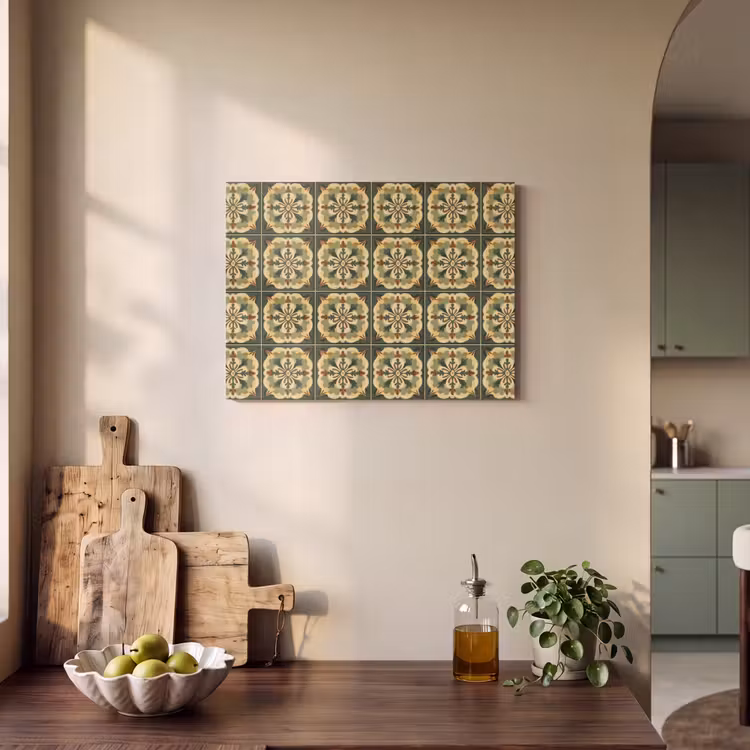 Akoestisch schilderij - Ornament - Patroon - Groen — 3