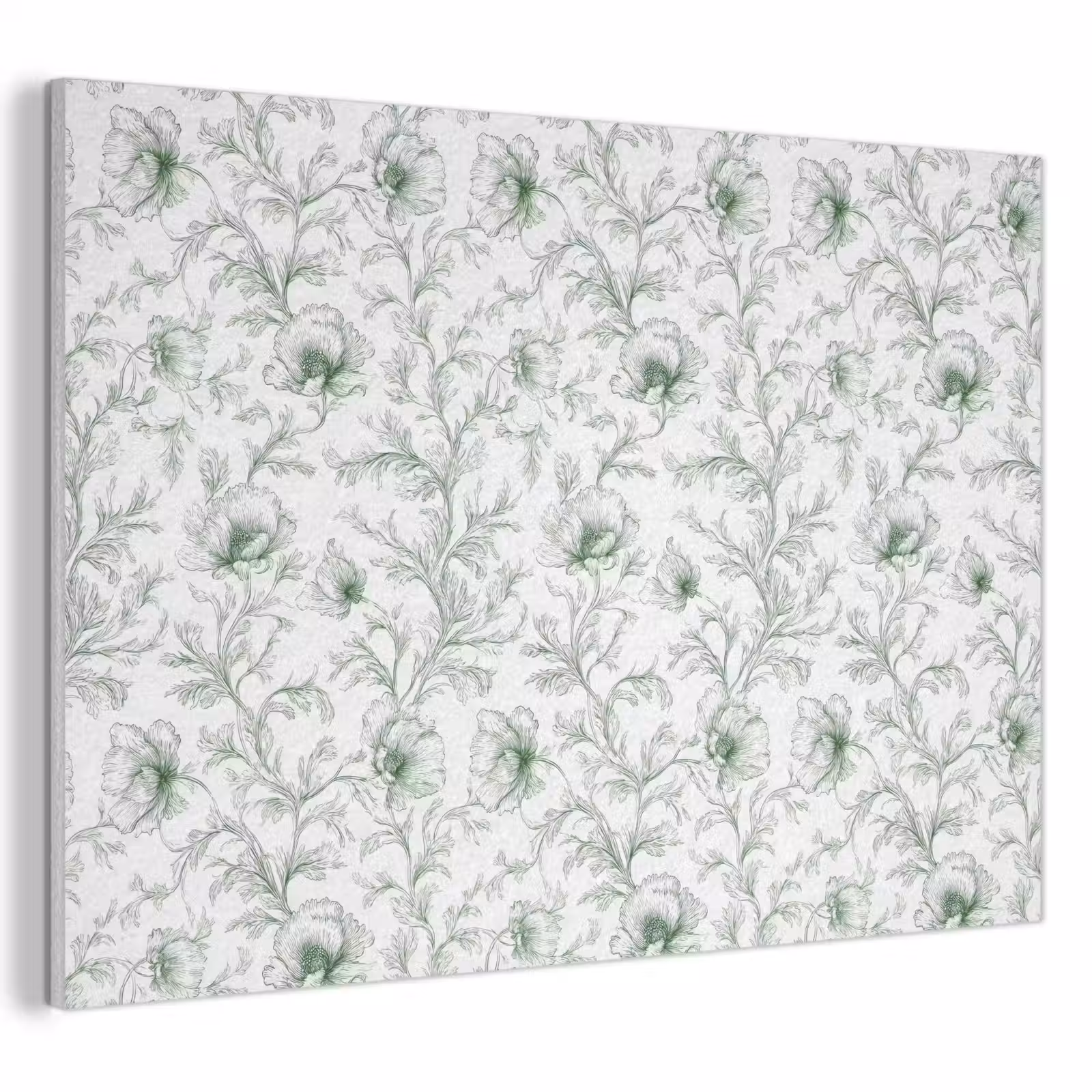 Akoestisch schilderij - Bloemen - Getekend - Groen — 1
