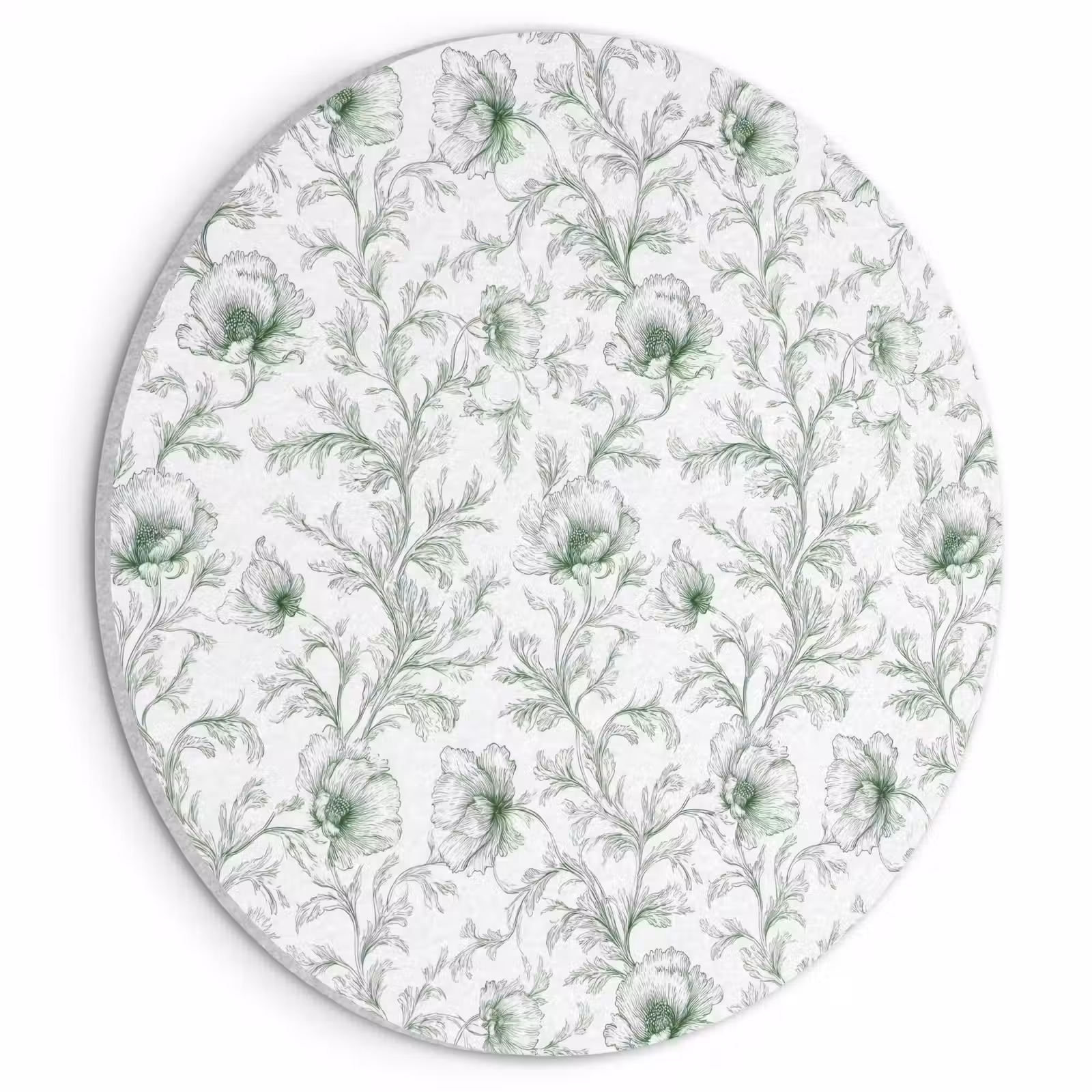 Akoestisch schilderij rond - Bloemen - Getekend - Groen — 1