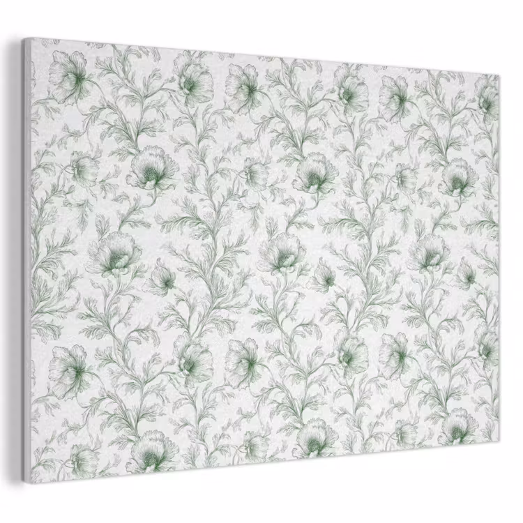 Akoestisch schilderij - Bloemen - Getekend - Groen — 1