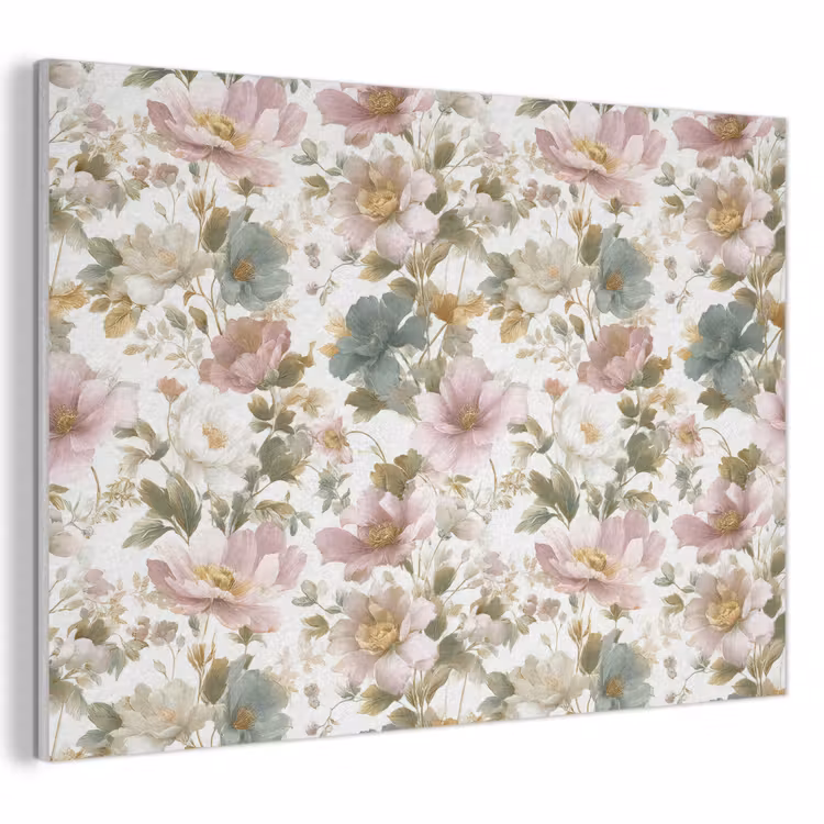 Akoestisch schilderij - Bloemen - Patroon - Pastel — 1