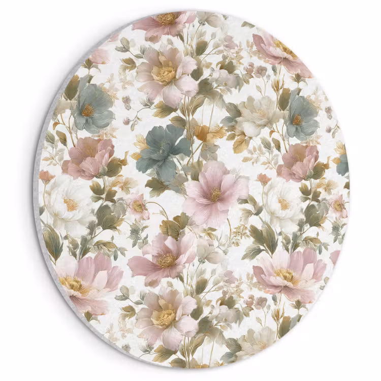 Akoestisch schilderij rond - Bloemen - Patroon - Pastel — 1