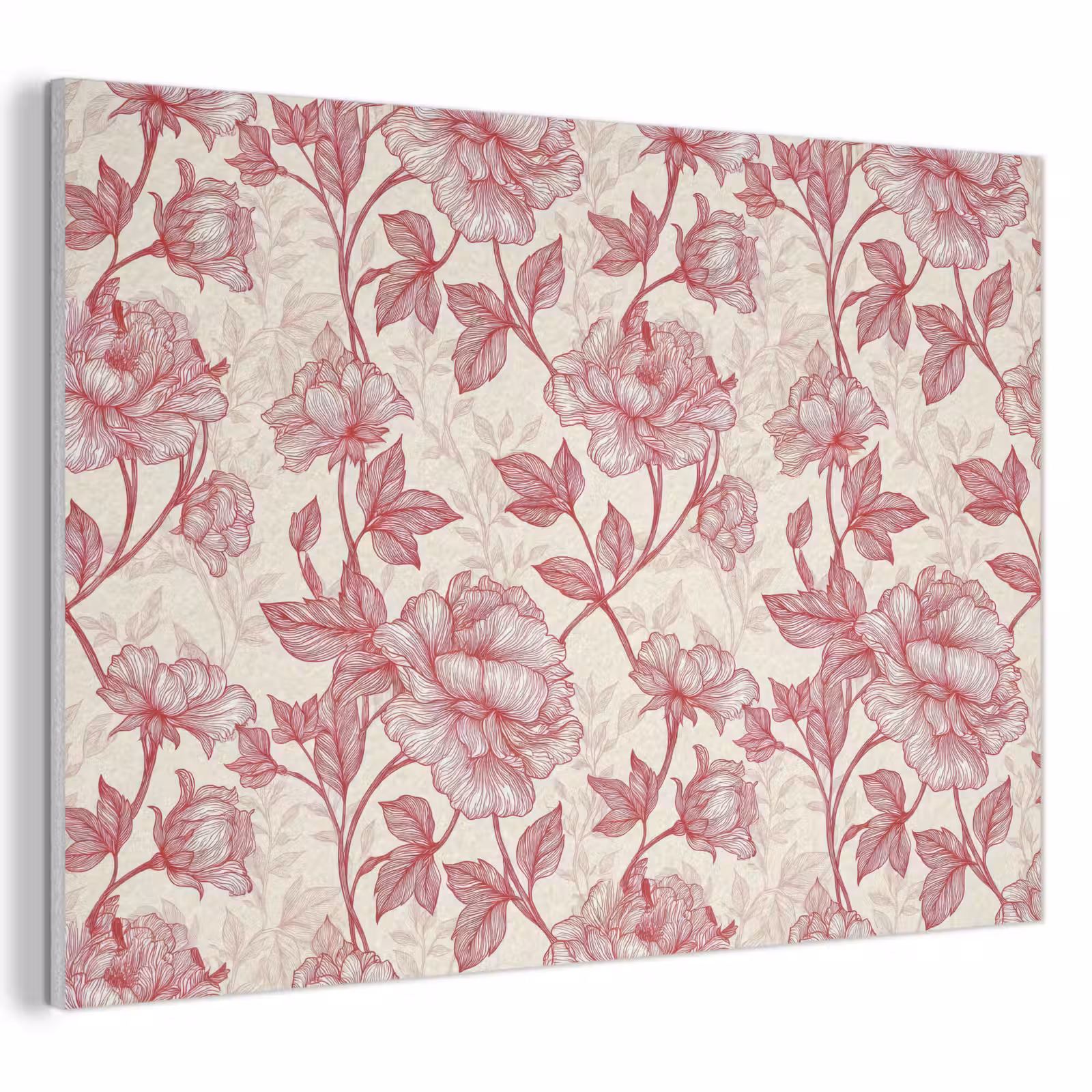 Akoestisch schilderij - Pioenrozen - Modern - Rood — 1
