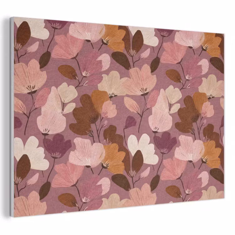 Akoestisch schilderij - Bloem - Patroon - Roze — 1