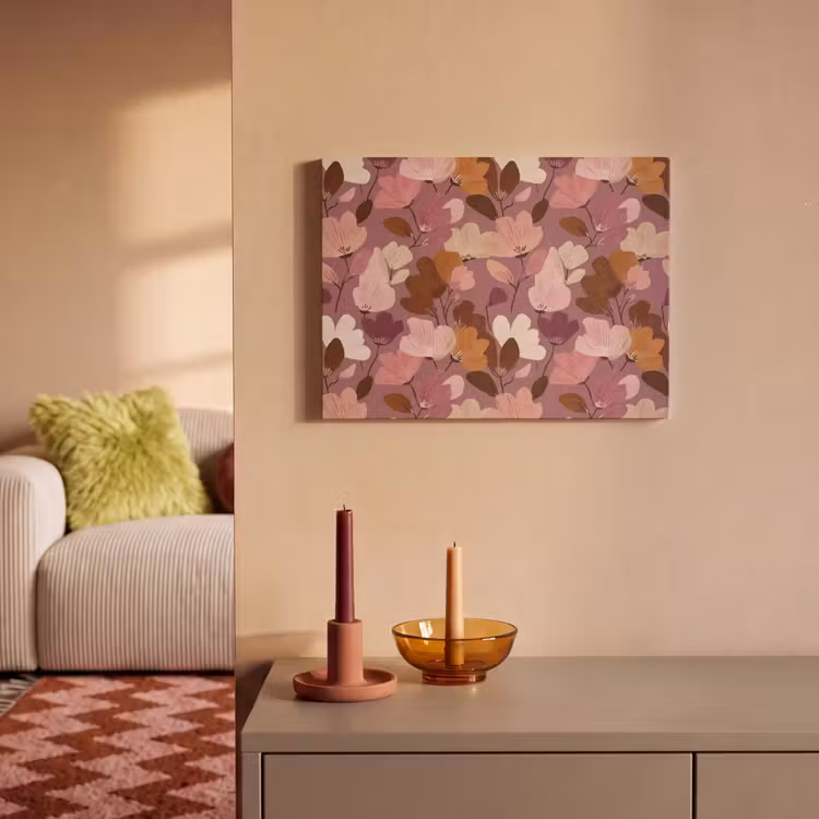 Akoestisch schilderij - Bloem - Patroon - Roze — 2