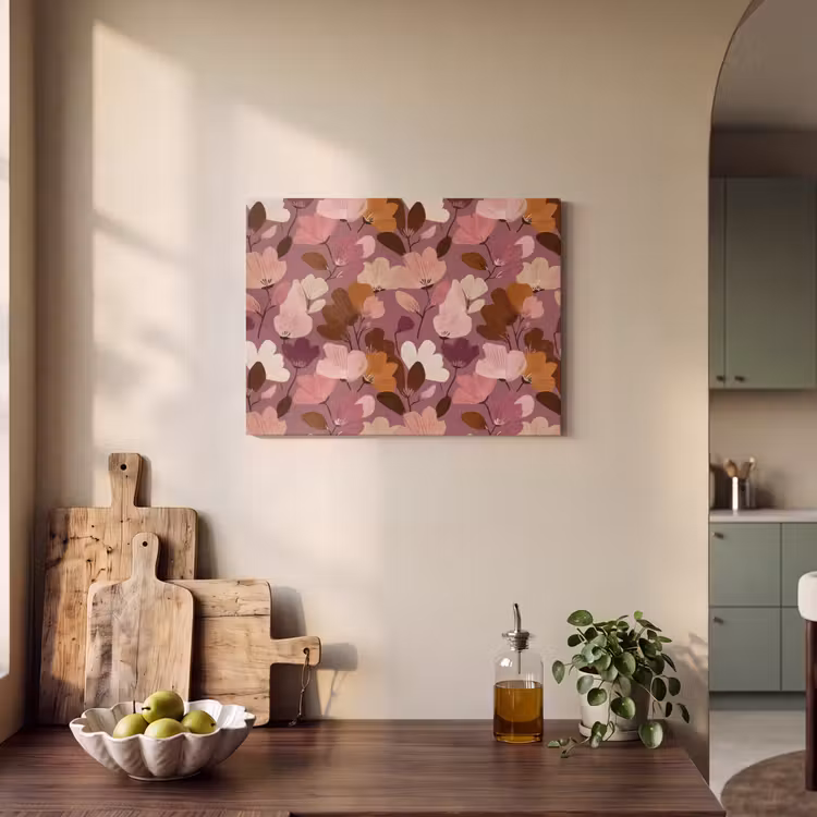 Akoestisch schilderij - Bloem - Patroon - Roze — 3