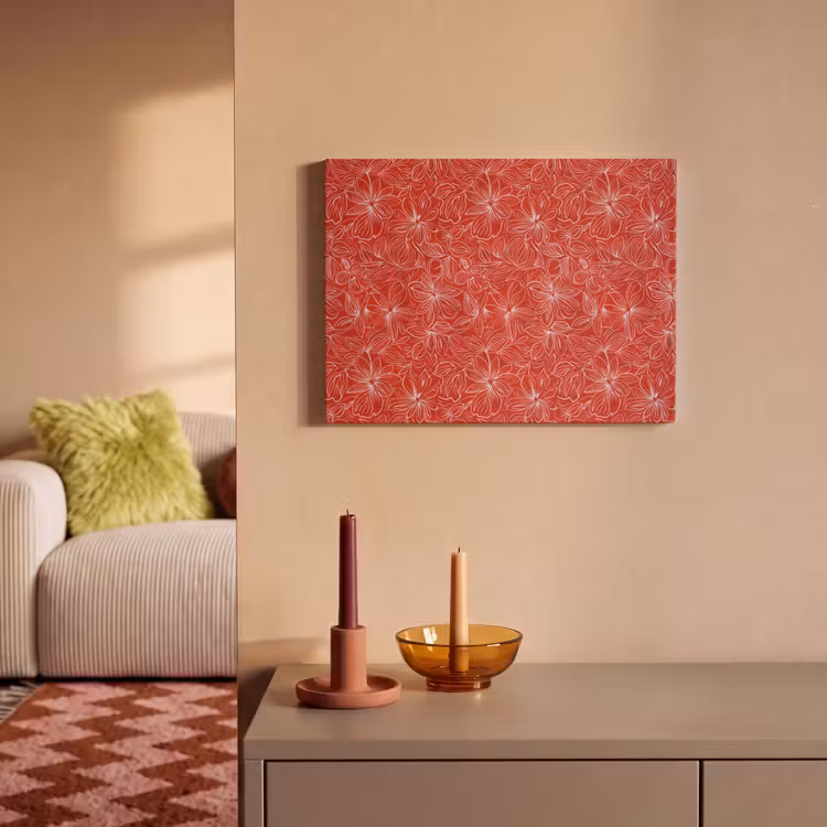 Akoestisch schilderij - Bloemen - Patroon - Rood — 2