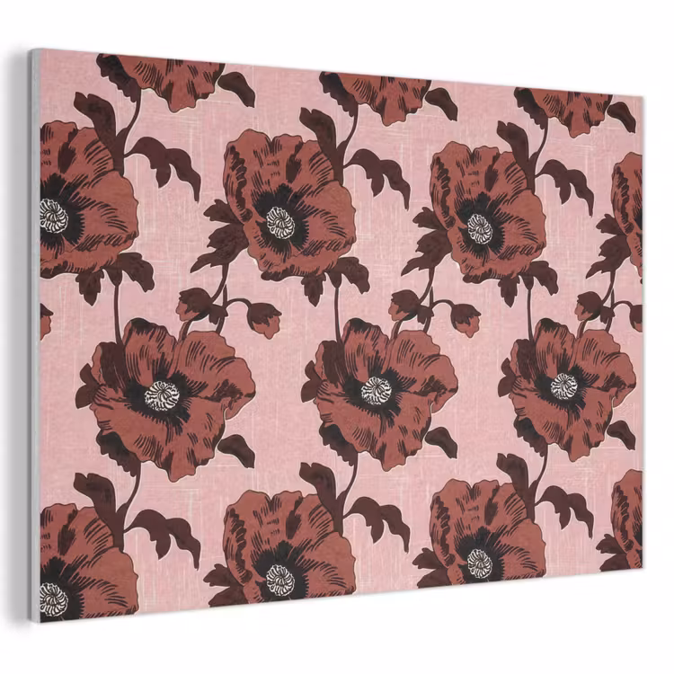 Akoestisch schilderij - Bloemen - Retro - Rood — 1