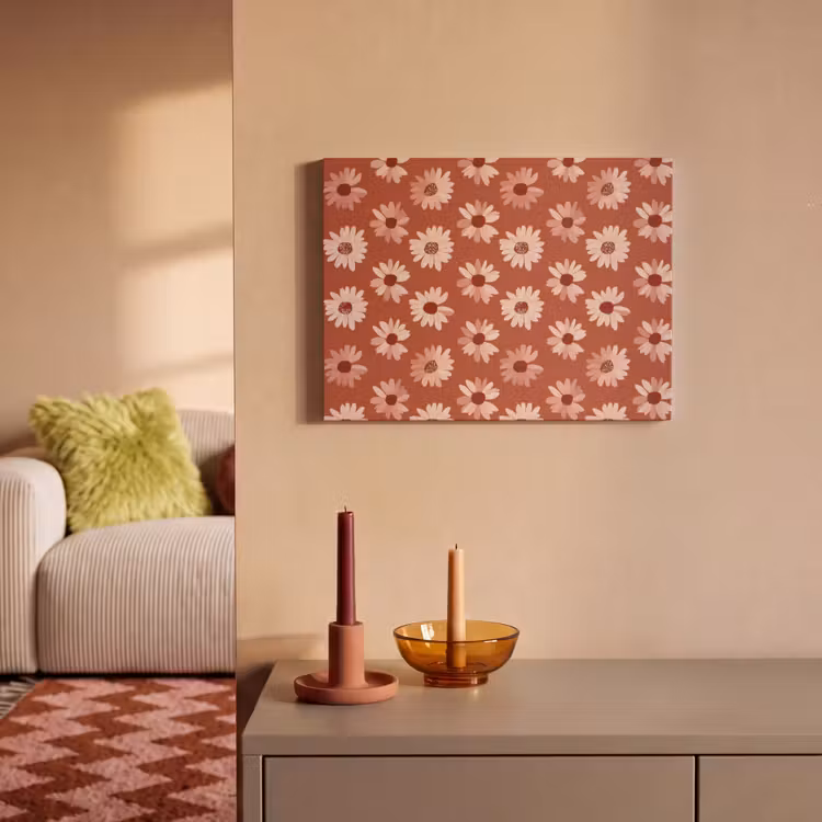 Akoestisch schilderij - Madelief - Retro - Terracotta — 2