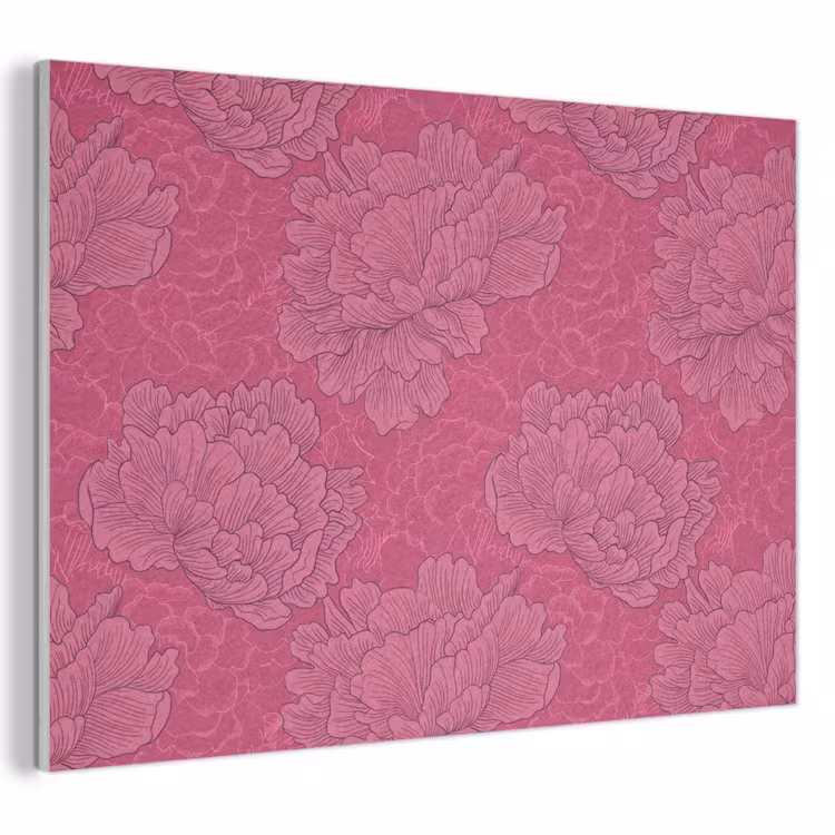 Akoestisch schilderij - Pioenrozen - Energiek - Roze — 1