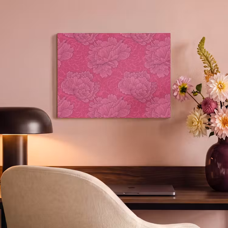 Akoestisch schilderij - Pioenrozen - Energiek - Roze — 4