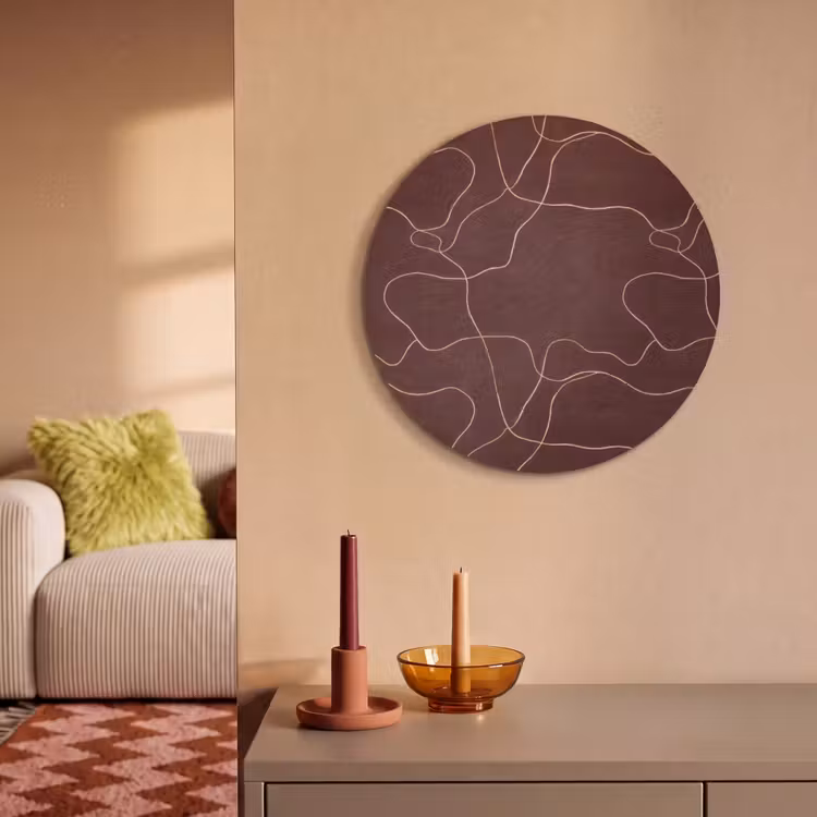 Akoestisch schilderij rond - Abstract - Modern - Bruin — 3