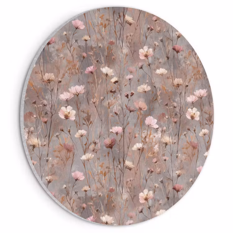 Akoestisch schilderij rond - Bloemen - Wild - Pastel — 1