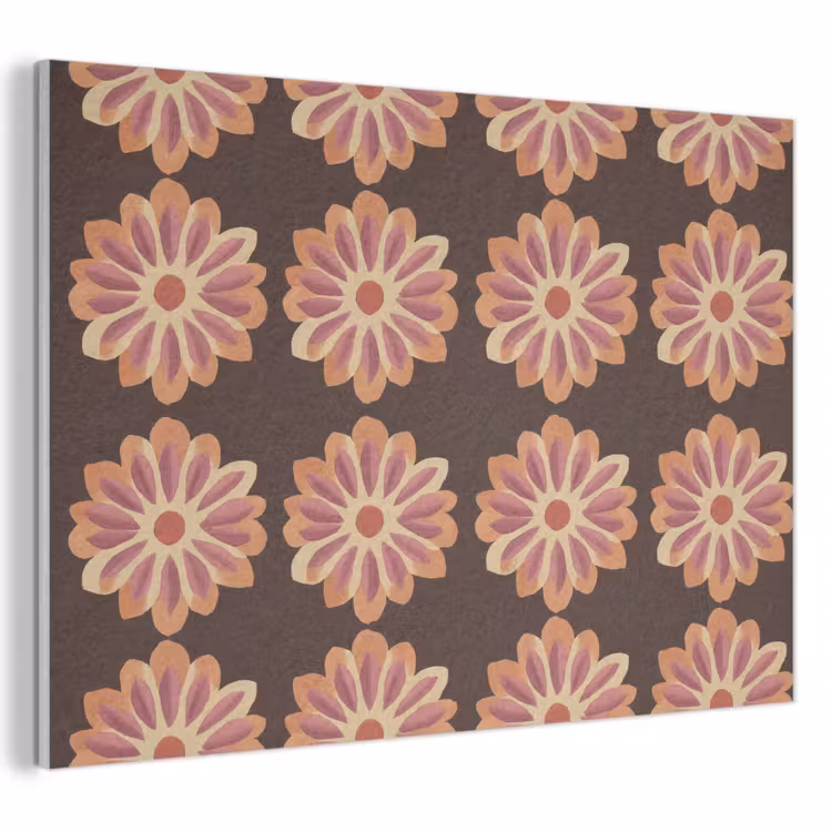 Akoestisch schilderij - Bloemen - Patroon - Bruin — 1