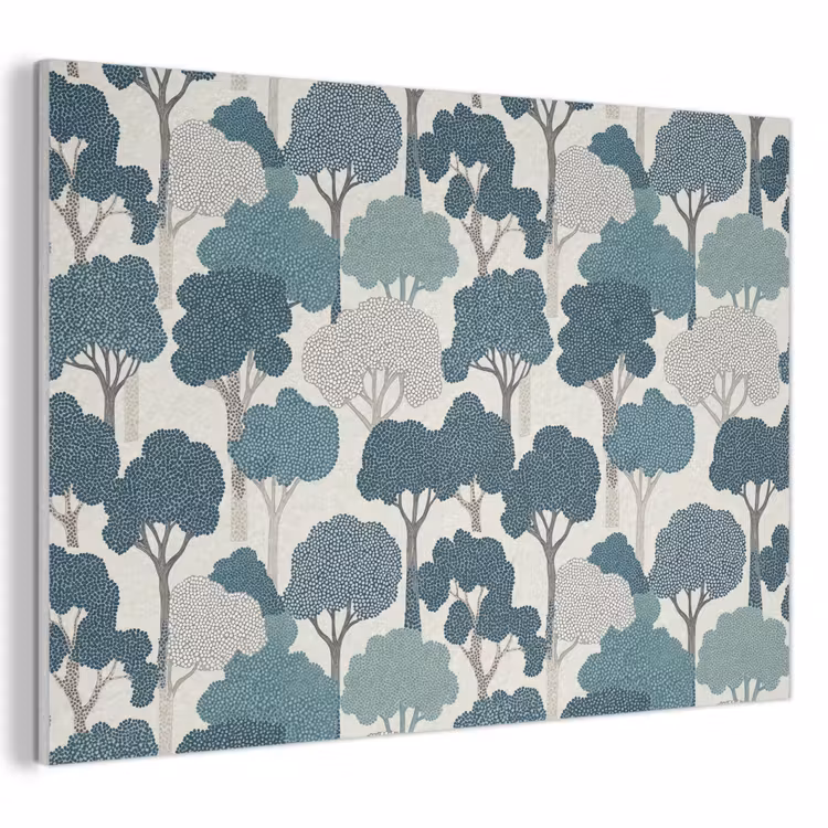 Akoestisch schilderij - Modern - Bomen - Bos - Patroon - Blauw — 1