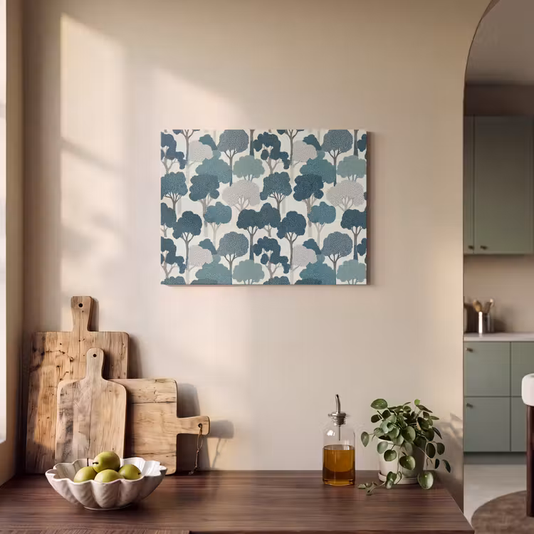 Akoestisch schilderij - Modern - Bomen - Bos - Patroon - Blauw — 3