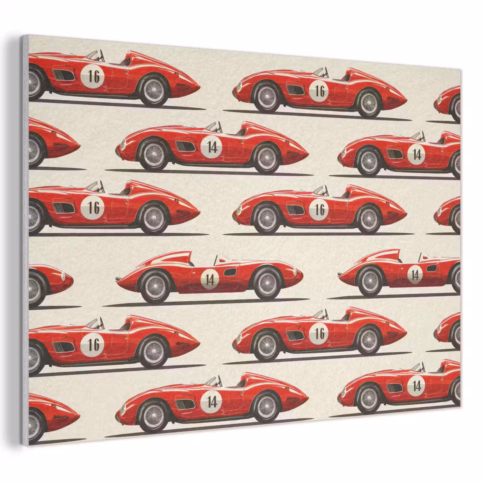 Akoestisch schilderij - Raceauto - Retro - Rood — 1