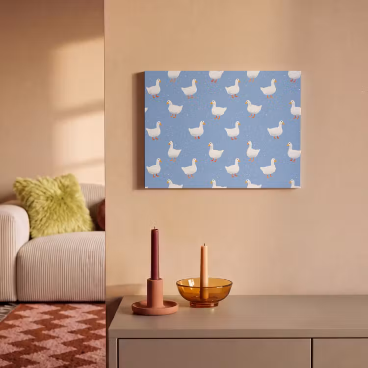 Akoestisch schilderij - Ganzen - Elegant - Blauw — 2