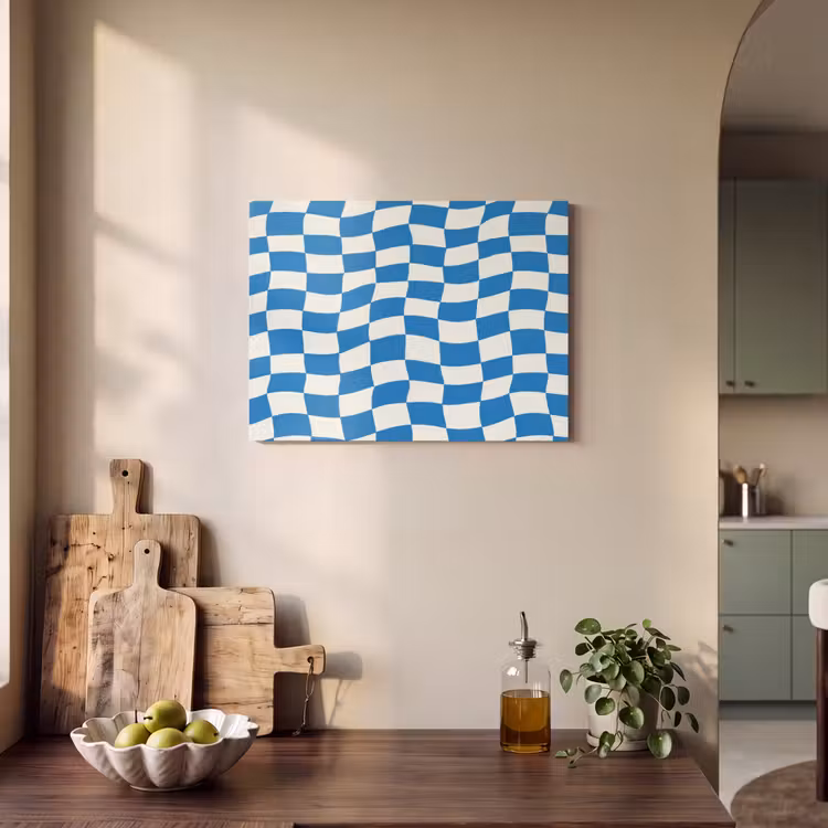 Akoestisch schilderij - Golvend - Patroon - Blauw — 3