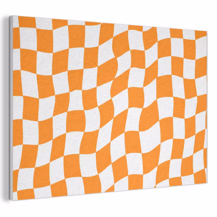 Akoestisch schilderij - Golvend - Patroon - Oranje — 1