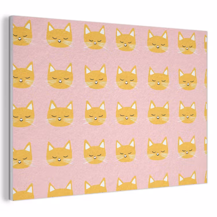 Akoestisch schilderij - Katten - Patroon - Roze — 1