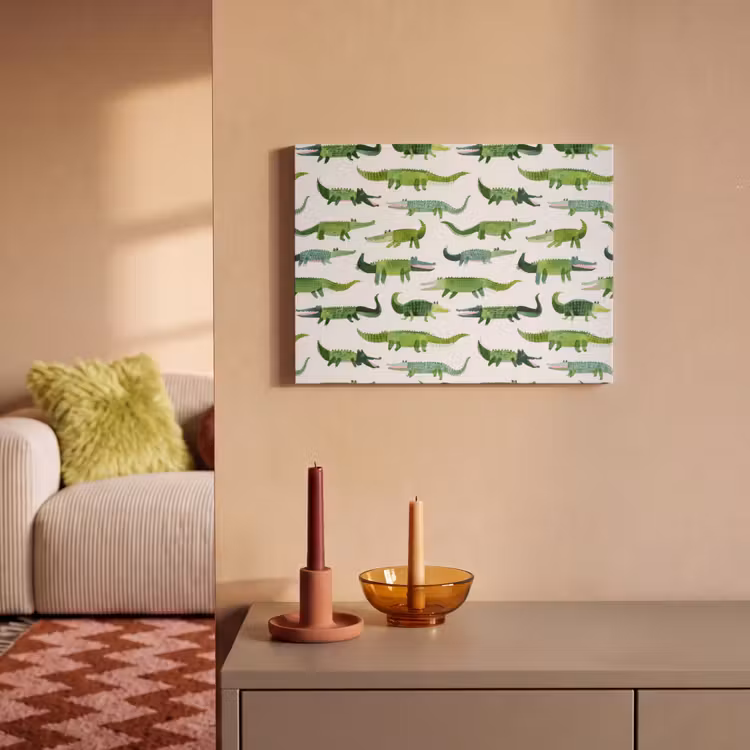 Akoestisch schilderij - krokodillen - Speels - Groen — 2