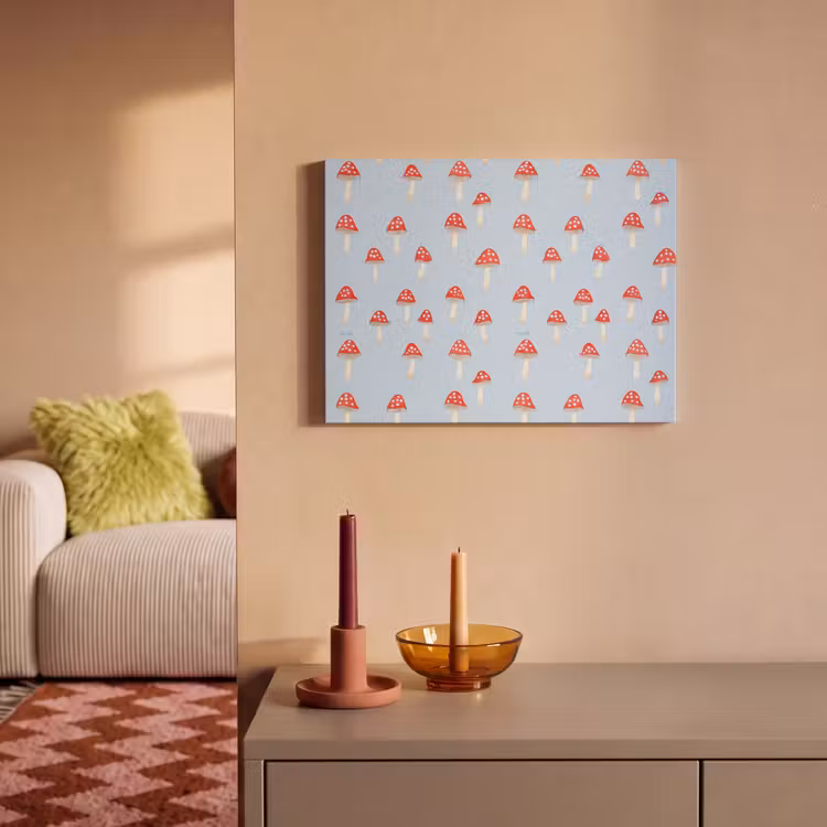 Akoestisch schilderij - Paddenstoel -Sprookje - Blauw — 2