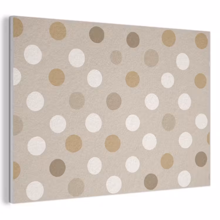 Akoestisch schilderij - Polka - Dots - Beige — 1