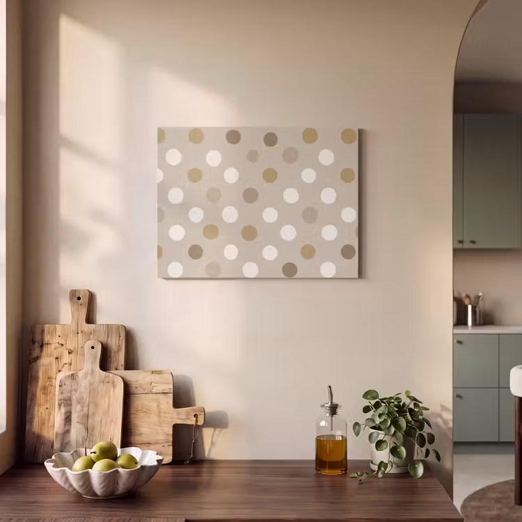 Akoestisch schilderij - Polka - Dots - Beige — 3