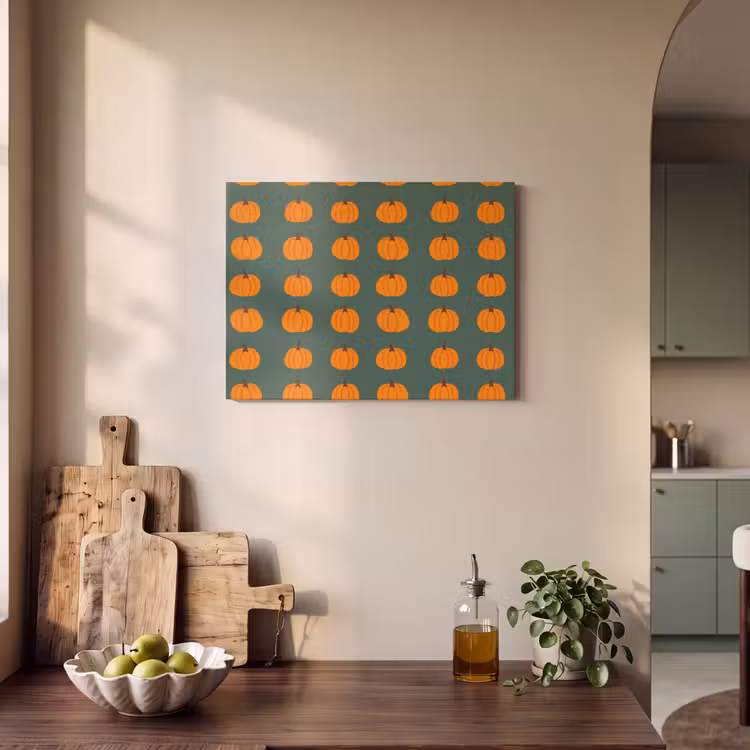 Akoestisch schilderij - Pompoen - Patroon - Oranje — 3