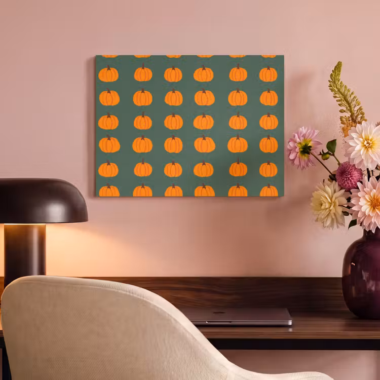 Akoestisch schilderij - Pompoen - Patroon - Oranje — 4