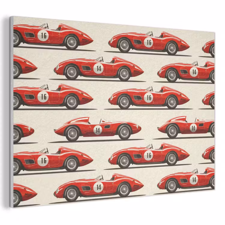 Akoestisch schilderij - Raceauto - Retro - Rood — 1