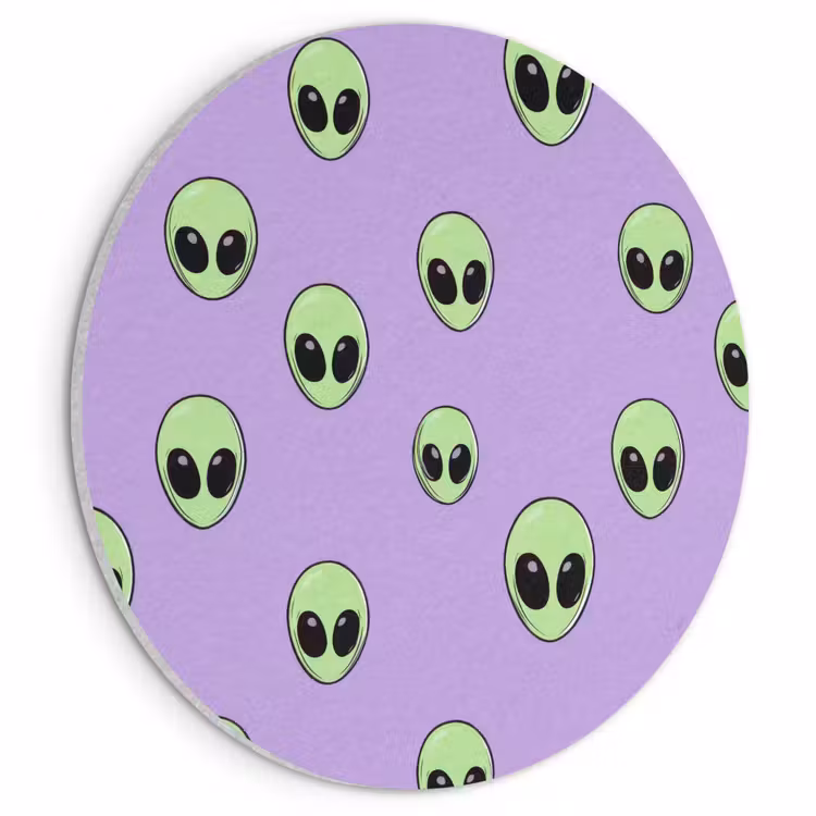 Akoestisch schilderij rond - Alien - Retro - Lila — 1