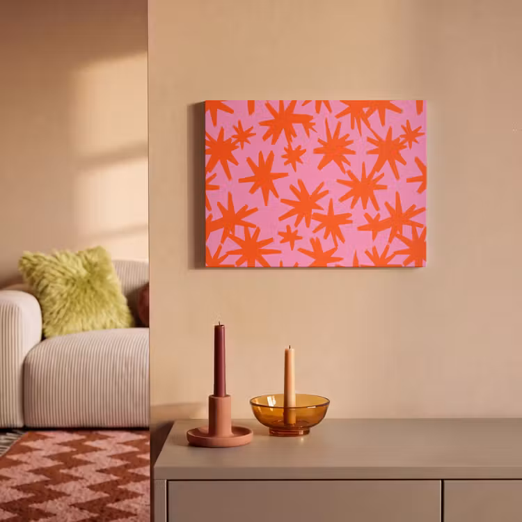 Akoestisch schilderij - Modern - Sterren - Roze — 2