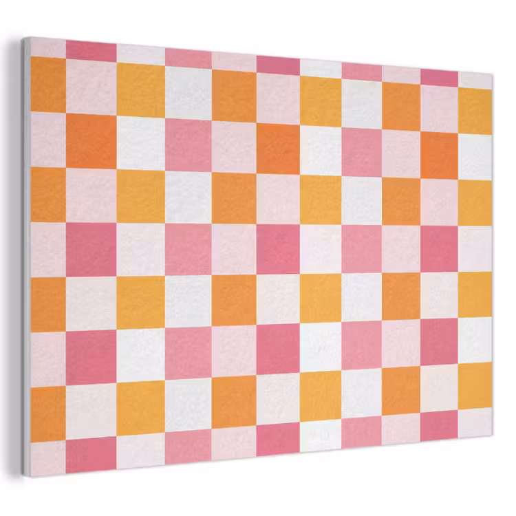 Akoestisch schilderij - Patroon - Vierkant - Roze — 1