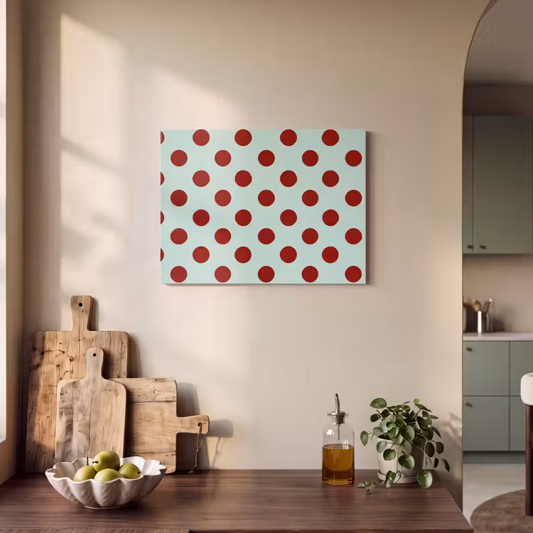 Akoestisch schilderij - Polka - Dots - Rood — 3