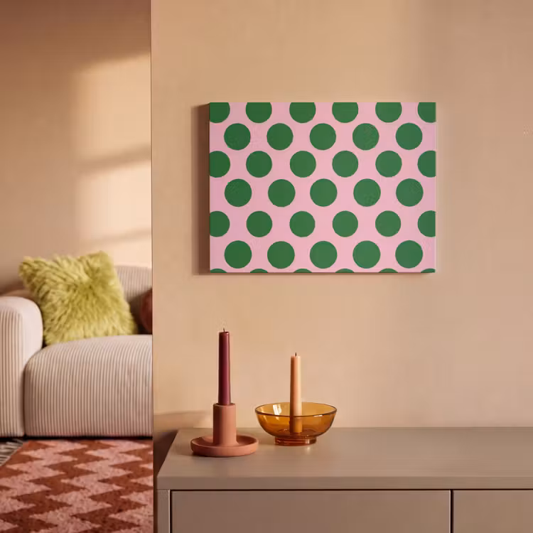 Akoestisch schilderij - Polkadots - Patroon - Groen — 2