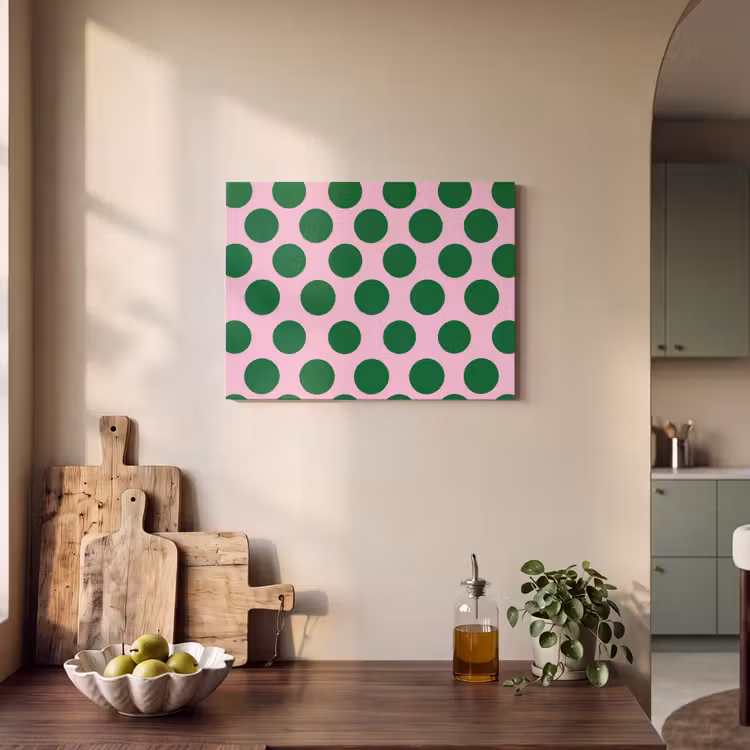 Akoestisch schilderij - Polkadots - Patroon - Groen — 3